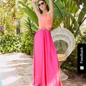 VICI Key West Satin Halter Cut Out Maxi✨